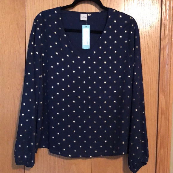 Kaileigh Tops - NWT Stitch Fix Kaileigh Navy Blouse Size Medium